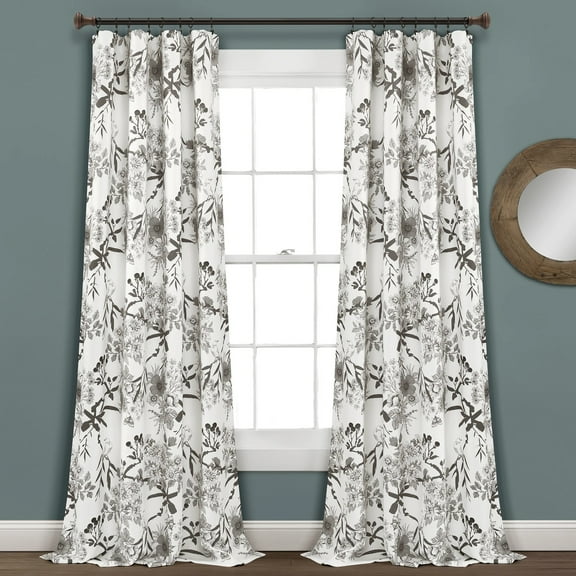 Half Moon Botanical Garden Window Curtain Panel Set