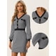 thumbnail image 2 of Vestido elegante para Mujer Allegra K con cuello En V de manga Larga Negro XL, 2 of 6