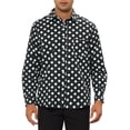 thumbnail image 1 of Camisa de Puntos de INSPIRE CHIC para Hombre con Cuello Punta, Botones y Mangas Largas, Negra, 2XL, 1 of 1