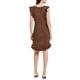 thumbnail image 3 of INSPIRE CHIC Vestido Midi de Punto con Cuello Redondo y Volantes para Mujeres XL Café, 3 of 6
