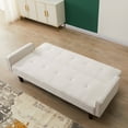 thumbnail image 3 of Segmart Modern Wood Futon Convertible Reclining Sofa Bed, Beige, 3 of 10