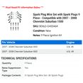 thumbnail image 2 of Spark Plug Wire Set with Spark Plugs 9 Piece - Compatible with 2007 - 2008 Chevy Suburban 1500, 2 of 2