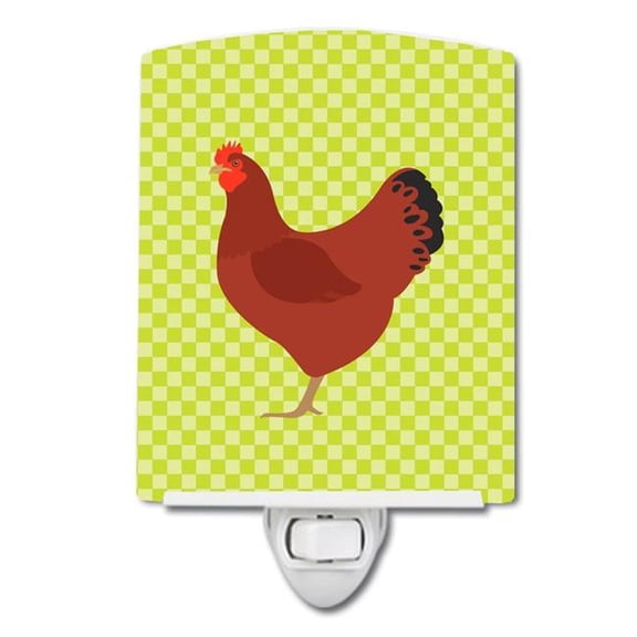 New Hampshire Red Chicken Green Ceramic Night Light