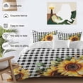 thumbnail image 3 of Pastoral Sunflower Bedding Duvet Cover Set Queen Size 4 Pieces Country Floral Plants Black Buffalo Plaid Bedding Set with Zipper Closure, 1 Comforter Cover 90x92 Inches 1 Flat Sheet & 2 Pillow Cases, 3 of 7