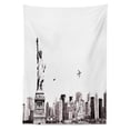 thumbnail image 3 of Ambesonne Urban Tablecloth Rectangular Table Cover, Cityscape of New York, 60"x90", White and Grey, 3 of 4