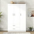 thumbnail image 4 of CASEMIOL 71" Tall Storage Cabinet Organizer with Drawers, Bedroom Wardrobe Armoire Closet with Hanging Rod, Large Modern Wardrobe with Shelves for Sorting Clothes, Pants, Shirts, Oak, 4 of 10