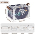 thumbnail image 7 of Yayeee Foldable Storage Basket for Shelves with Handles Set of 2 Waterproof Cloth Bins, Green Astronaut Planet, 7 of 7
