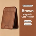 thumbnail image 2 of Magnetic Phone Wallet Stand, Card Holder with RFID Blocking for iPhone 18 Pro/Pro Max, iPhone 17/16/15/14/13/12 Series, Brown, 2 of 8
