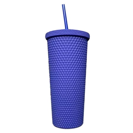 

Sukalun Water Bottle Tumbler | 22oz Studded Water Cup With Lid And Straw | Reusable Water Bottle Double Walled for Home Office Travel Wide Mouth for Easy Cleaning
