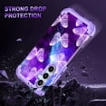 thumbnail image 2 of Casetego for Samsung Galaxy S24 FE 5G Case,Three Layer Heavy Duty Sturdy Shockproof Protection Rugged Hard PC+Soft TPU Bumper Case,Butterfly, 2 of 8