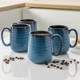 thumbnail image 4 of Hasense Coffee Mugs, 15 oz Ceramic Coffee Cups Set of 4, Large Coffee Mugs with Big Handle for Tea, Latte, Milk, Unique Gift for Housewarming Wedding Anniversaries, Dishwasher & Microwave Safe, Blue, 4 of 6