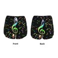 thumbnail image 3 of Balery Music Notes Pantalones cortos deportivos para mujer con forro y dos bolsillos, elásticos, para entrenamiento, gimnasio, yoga-XX-Large, 3 of 7