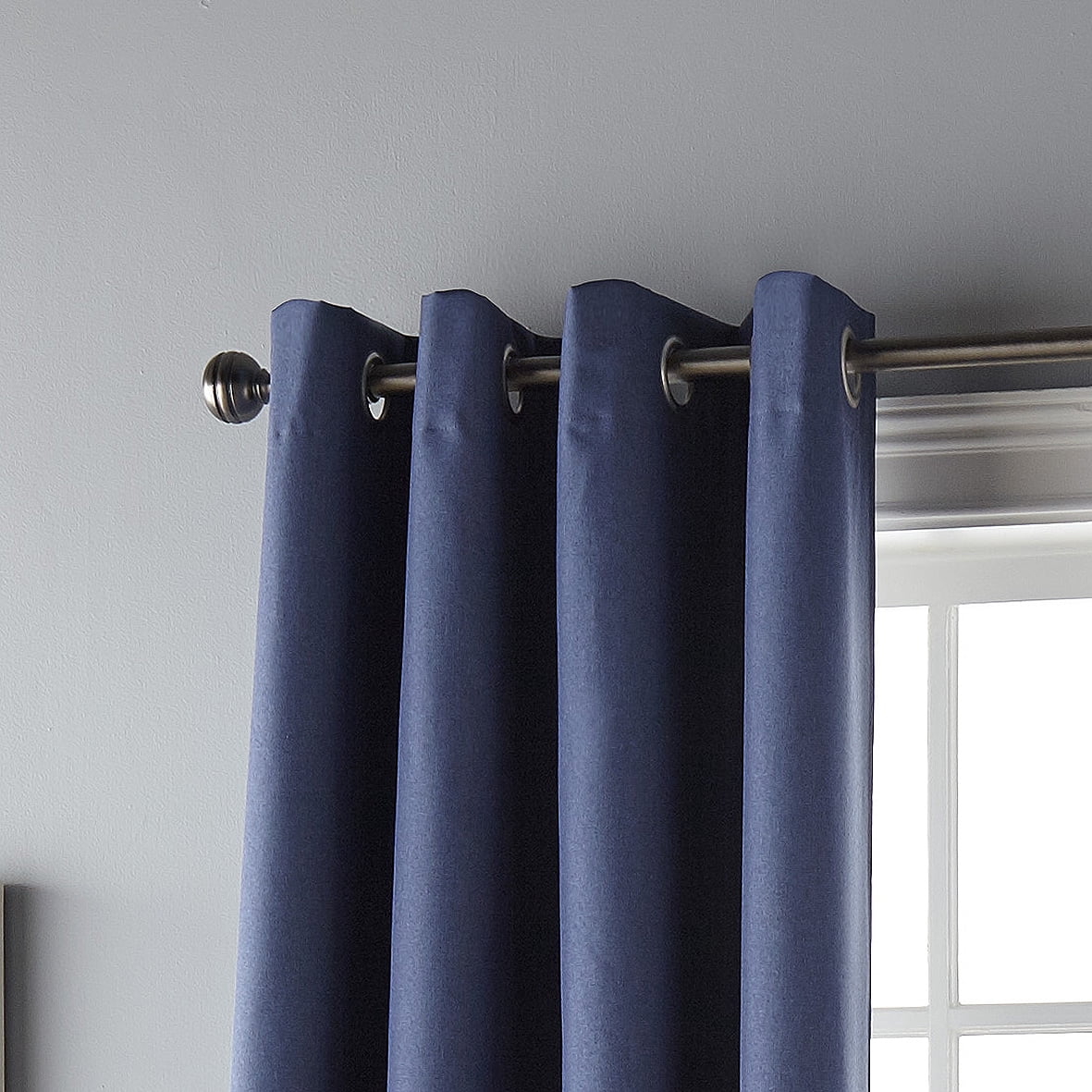Lanco Royal Solid Blackout Thermal Grommet Single Curtain Panel, Navy, 1.6", Blackout, 54 x 84"