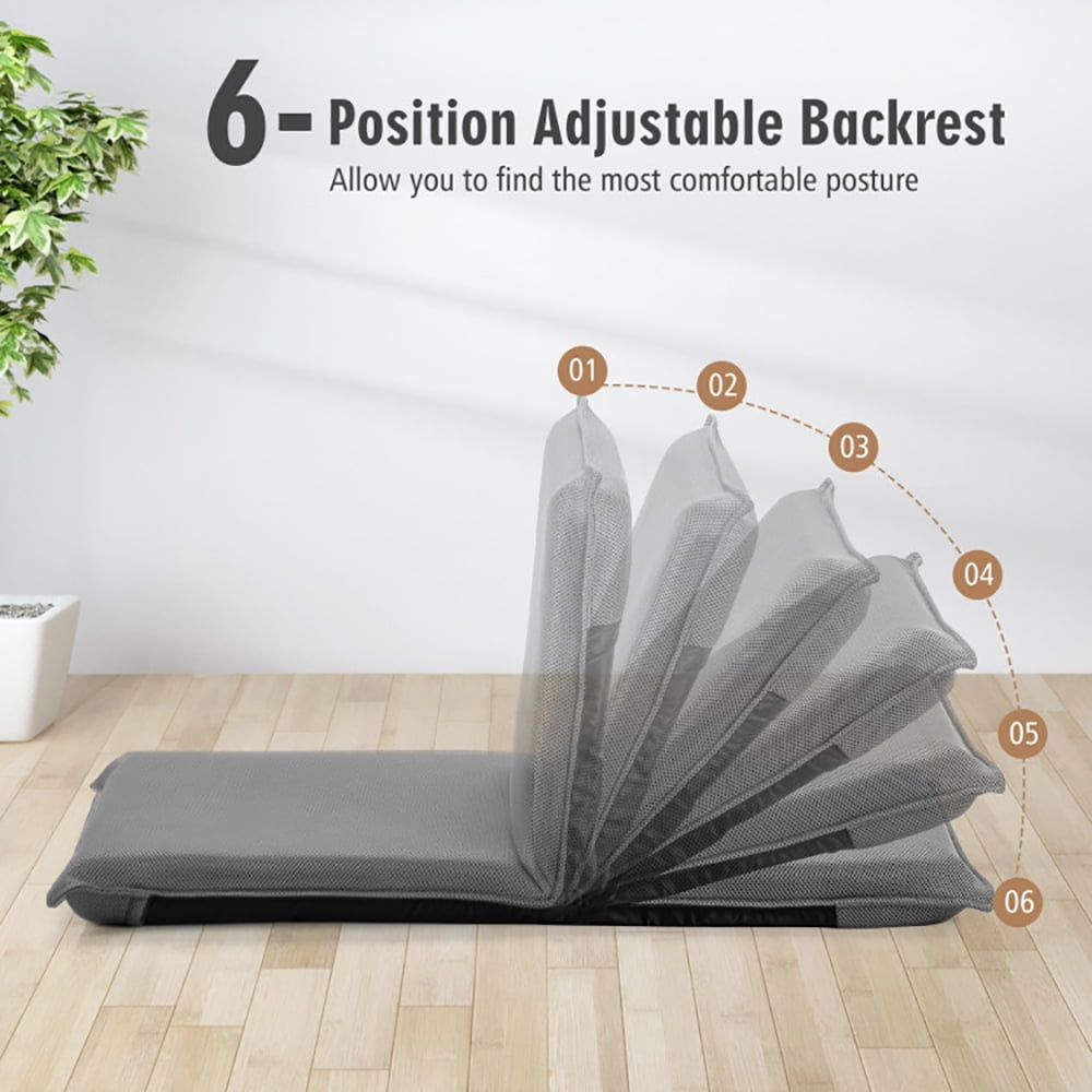 Finihen Folding Lazy Sofa Chair, Floor Chair, Adjustable 6 positions Folding Lazy Man Sofa Chair, for Living Room, Bedroom, for Gaming, Reading, Gray Finihen Folding Lazy Sofa Chair, Floor Chair, Adjustable 6 positions Folding Lazy Man Sofa Chair, for Living Room, Bedroom, for Gaming, Reading, Gray