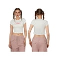 thumbnail image 3 of Yunliwuli Women Crop Basic T-Shirts Summer Bow/Fruit Print Short Sleeve Tops Casual Pullovers for Streetwear Aesthetic Clothes, 3 of 9