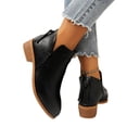 thumbnail image 5 of Womens Block Heel Ankle Booties Round Toe Back Zipper Suede Texture Casual Autumn Winter Short Boots, 5 of 6