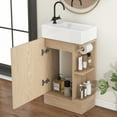 thumbnail image 2 of 18.6" Bathroom Vanity with Sink Top Combo Set, Bathroom Vanity Cabinet with Two-tier Shelf, Freestanding Single Bathroom Vanity Set with Left/Right Side Storage, Natural, 2 of 8