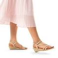 thumbnail image 6 of DREAM PAIRS Strappy Wrapped Dressy Wedge Sandals, Comfortable  Sparkly Rhinestone Ankle Strap Mid Heel Wedges Casual Summer, Open Toe Evening Dress Wedding Dance Shoes, 6 of 7