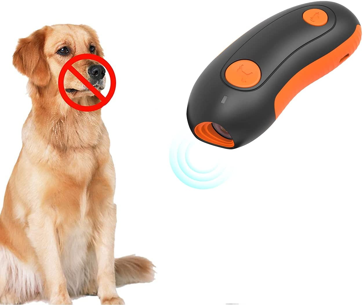 Dog Barking Deterrent Device, Portable Rechargeable Ultrasonic Anti Barking  Dog Training Tool, Bark Control Devices, Orange & Black 