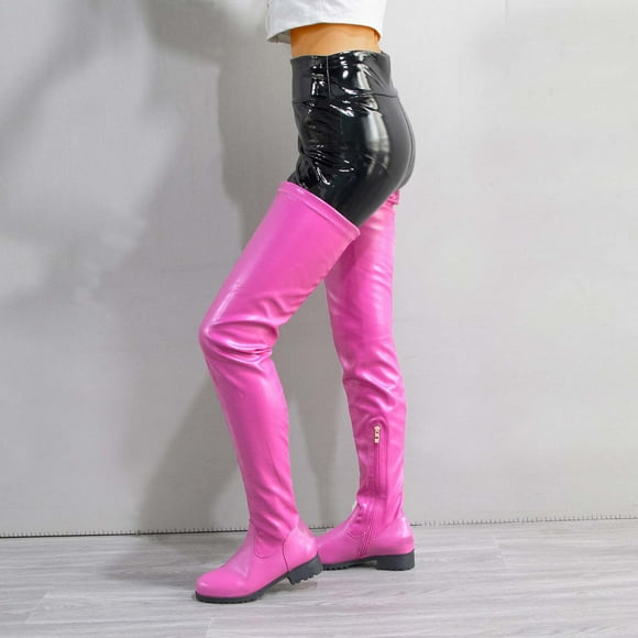 EGNMCR Winter Boots for Women Women's Fashion Large Size Boots Low-Heeled Over-the-Knee Boots Knight Boots