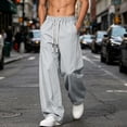 thumbnail image 2 of vdgthytj Mens Athletic Pants Elastic Drawstring Waist Wide Leg Baggy Breathable Running Gym Sport Trousers with Pockets(4X-Large,Gray), 2 of 7