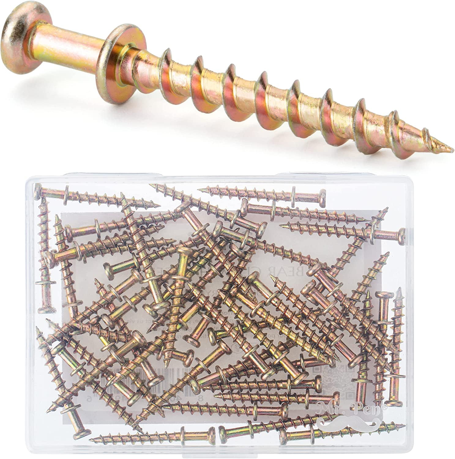 Bear Claw Screw Hanger Gold - 30lb Picture Hooks - 4-in-1 Hanging Screws  for D-Rings, Sawtooth, Wire and Keyholes - Mounts in Drywall and Wood Studs  30 Pack 
