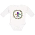 thumbnail image 3 of Inktastic Mardi Gras Fleur De Lis Beads Boys or Girls Long Sleeve Baby Bodysuit, 3 of 5