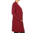 thumbnail image 2 of Women's Plus Size Casual Long Sleeves Loose Fit Side Pockets Solid Cardigan, 2 of 5