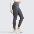 thumbnail image 3 of Matte Yoga Leggings - Casual Lounge Workout Womens Yoga Full Length Pants Gray S, 3 of 6