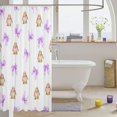 thumbnail image 3 of Manfei Cartoon Rabbit Shower Curtain 72Wx78L,Cute Coquette Bowknot Bath Curtain, 3 of 5