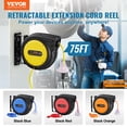 thumbnail image 2 of VEVOR Enrouleur de Rallonge Rétractable Enrouleur de Cordon d'Alimentation 75 Pieds 14AWG/3C SJTOW, 2 of 9