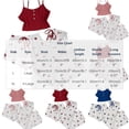 thumbnail image 3 of Erwazi Womens 3 Piece Pajama Sets Heart Print Crew Neck Three Piece Set Sleeveless Tank Top Shorts and Long Pants Cute Casual Loungewear Sleep Set, 3 of 5