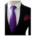 thumbnail image 2 of Mens Solid ColorTie Woven Wedding Necktie 3.5" For Men Satin Finish, 2 of 2