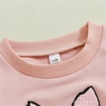 thumbnail image 6 of ZHOGXU Kids Toddler Girls Boys Easter Romper Bunny Letter Embroidery Long Sleeve Round Neck Comfortable Breathable Jumpsuit For Casual Daily Wear,Pink,6-12 Months, 6 of 7