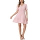 thumbnail image 2 of Vestido Casual Mini de Manga Abullonada con Escote en V y Cintura Elástica para Mujeres INSPIRE CHIC Color Rosa Claro XS, 2 of 5
