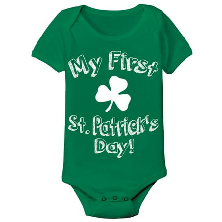 My First St Patricks Day New Born Green Baby One Piece