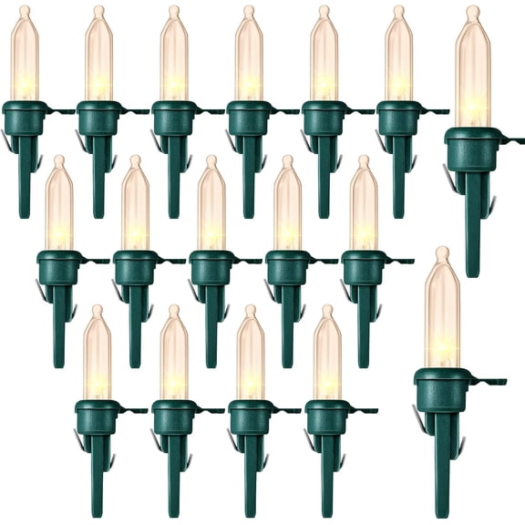 60 Pieces LED Replacement Christmas Bulb 3v Waterproof LED Lights Bulbs Bulk for Christmas Tree Decorations Xmas Indoor Outdoor Home Light Decor(Green Base with Warm White Bulb)