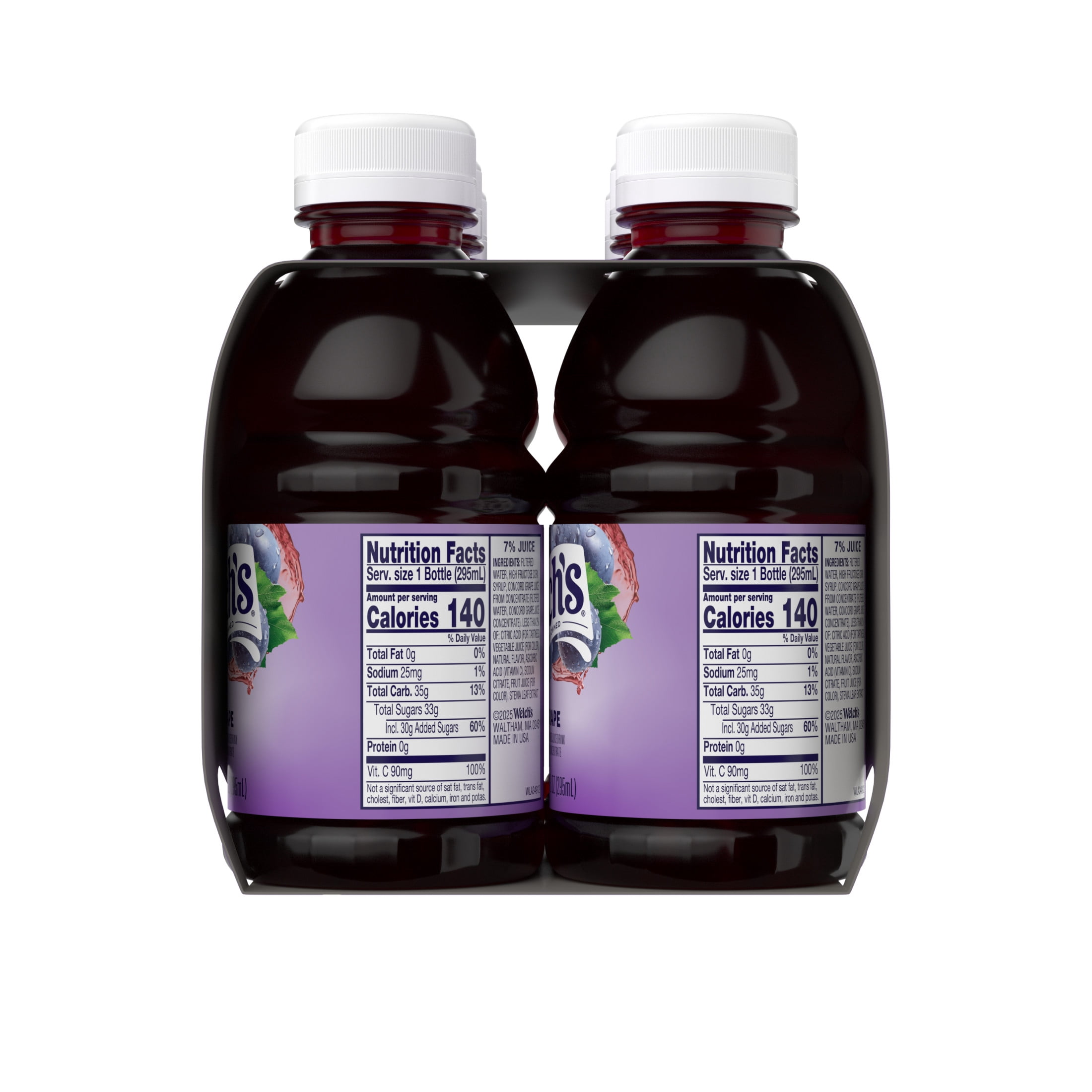 (2 pack) Welch's Grape Juice Drink, 10 fl oz On-the-Go Bottle (Pack of 6)