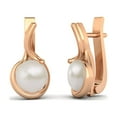 thumbnail image 2 of 5mm Round Pearl English Lock Stud 925 Silver Rose Vermeil Valentines Day Gifts Women Earrings, 2 of 4
