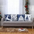 thumbnail image 3 of Christmas Pillow Covers Set of 4, 20X20" Christmas Decorations Merry Christmas Snowflake Throw Pillow Covers Deer Xmas Tree Decor, Blue, 3 of 6