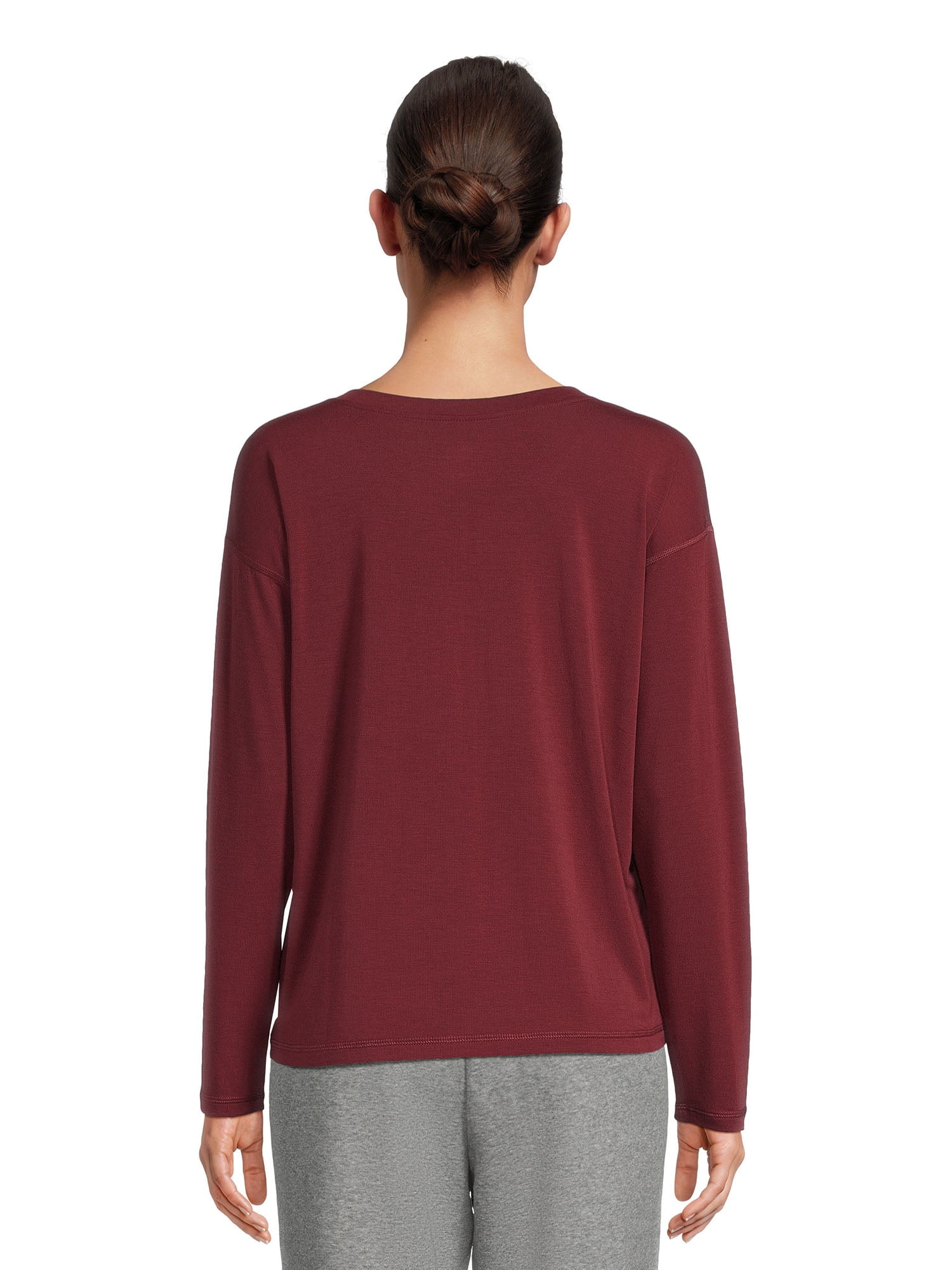 Athletic Works Women’s Dri More Boxy Tee with Long Sleeves, Sizes XS-XXXL