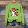 thumbnail image 6 of DIOAZUD Halloween Sweatshirts Women Spooky Ghost Print Pullovers Soft Holiday Crewneck Long Sleeve Sweater Tops Halloween Costumes Green S-XXL, 6 of 6