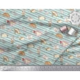 thumbnail image 2 of Soimoi Green Rayon Fabric Tacos & Stripe Decor Fabric Printed Yard 42 Inch Wide, 2 of 3