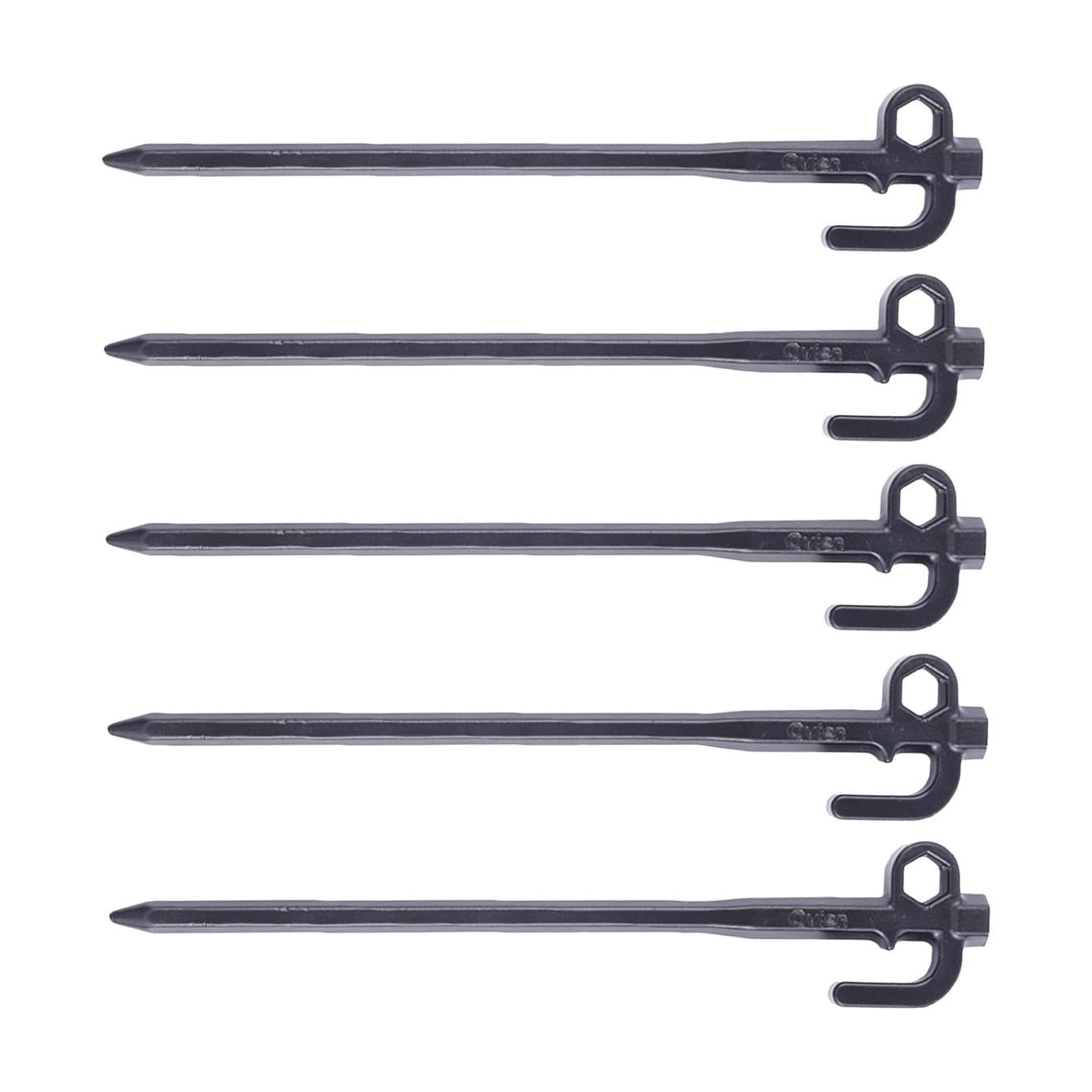 5pcs Hiking Stake Camping Stakes, Unbent Tarp Available Unbreakable Guylines Hammocks Steel Tent Stakes Pegs, Sand Anchor Nail for Grassland Hiking 20cm