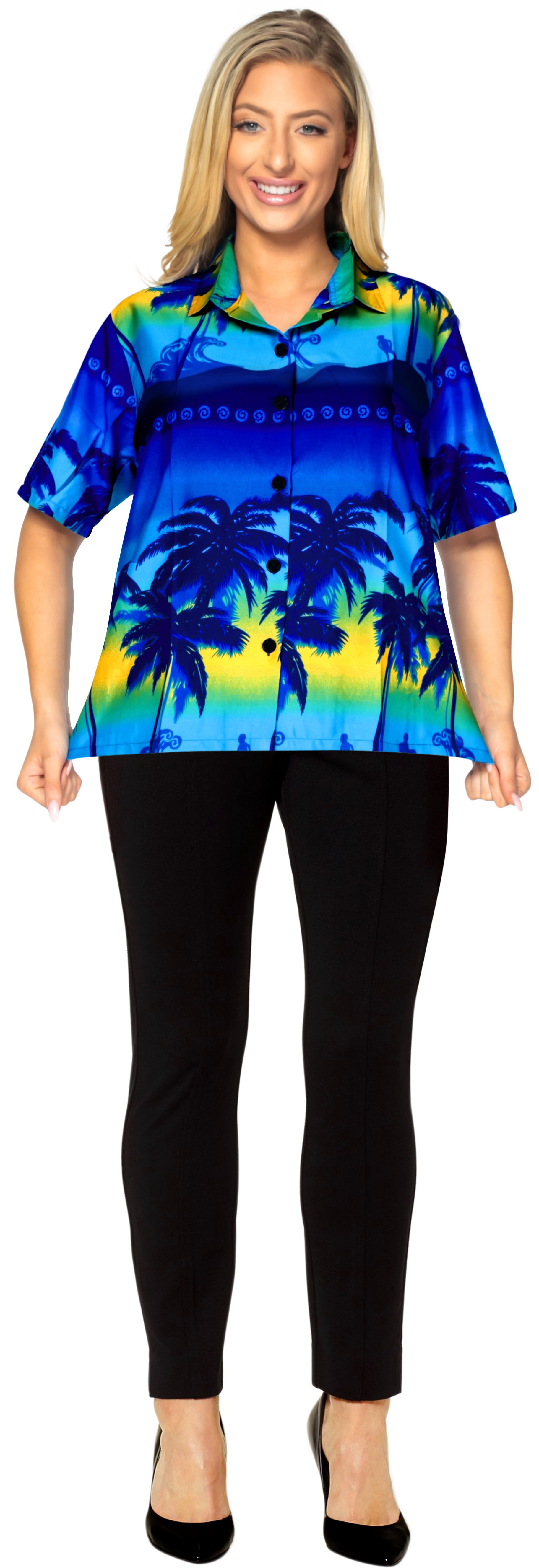 Floral Hula Girl Beer Hawaiian Plus Size Shirt For Women - VinCo