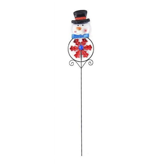 Christmas Metal Stake with Windmill Snowman Santa Garden Decor for Yard Outdoor