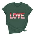 thumbnail image 2 of AuroraX Loose Fit T-Shirts for Women,1/4 Sleeve Crewneck Green Graphic Women Tops Holiday Valentines T Shirts Gifts for Girlfriend, 2 of 8