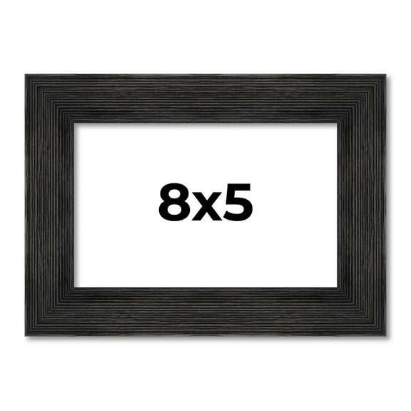 8x5 Frame Black Rustic Barnwood Solid Wood Picture Frame | 1.5 Inch Moulding Width | Includes UV