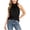 Black, variant on Mock Neck Halter Tops for Women Sleeveless Bow Tie Back Blouse Casual Going Out Tops,L,Army Green