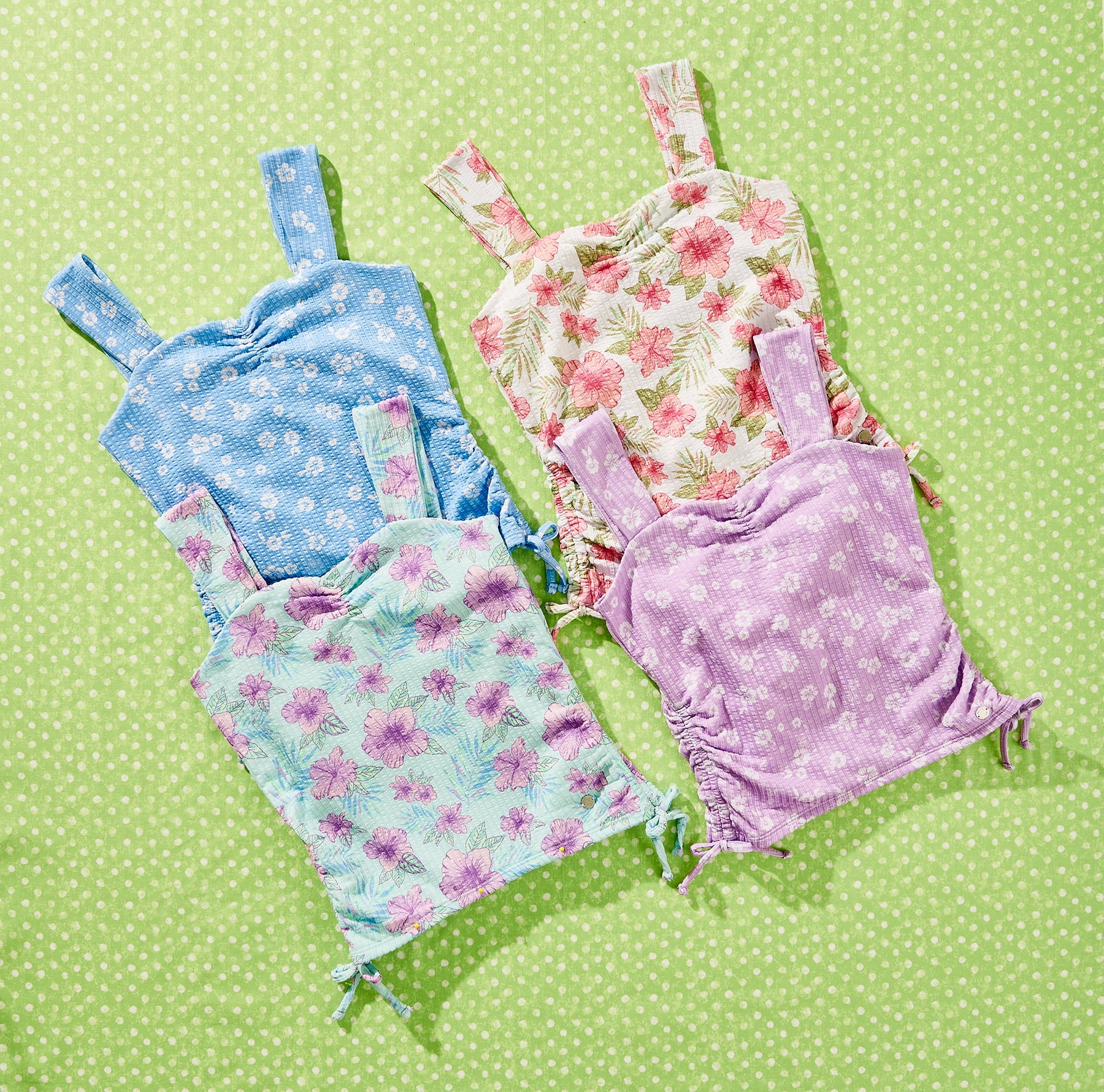 Justice Girls Cinched Floral Tank, Sizes XS - XLP